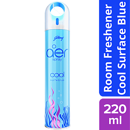 Godrej Aer spray - Home & Office Air Freshener, Cool Surf Blue, 220 ml