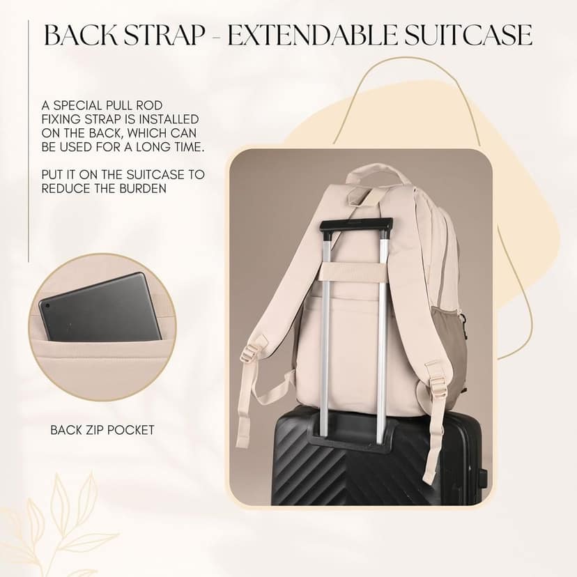 15.6 Inch Laptop Backpack for Men & Women, Water-Resistant College & Office Backpack, Lightweight Travel School Bag with Multi Compartments, Side Bottle Pockets & Front Utility Pocket view 3