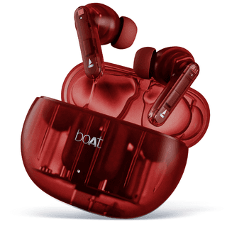 boAt Airdopes 191 ANC | Wireless Earbuds with ANC up to 32dB,Quad Mics ENx™ Tech, Bluetooth v5.3 Pellucid Red