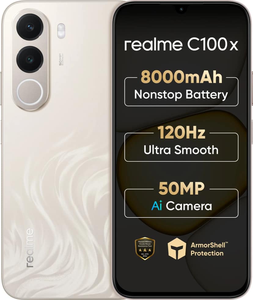 REALME C100X (Golden Coast, 4GB RAM, 64GB Storage)