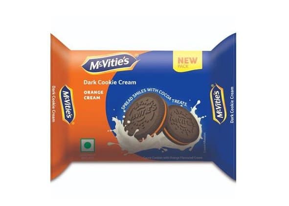 McVitie's Dark Cookie Cream Biscuit With Goodness Of Cocoa & Orange Flavoured Cream, 120 g