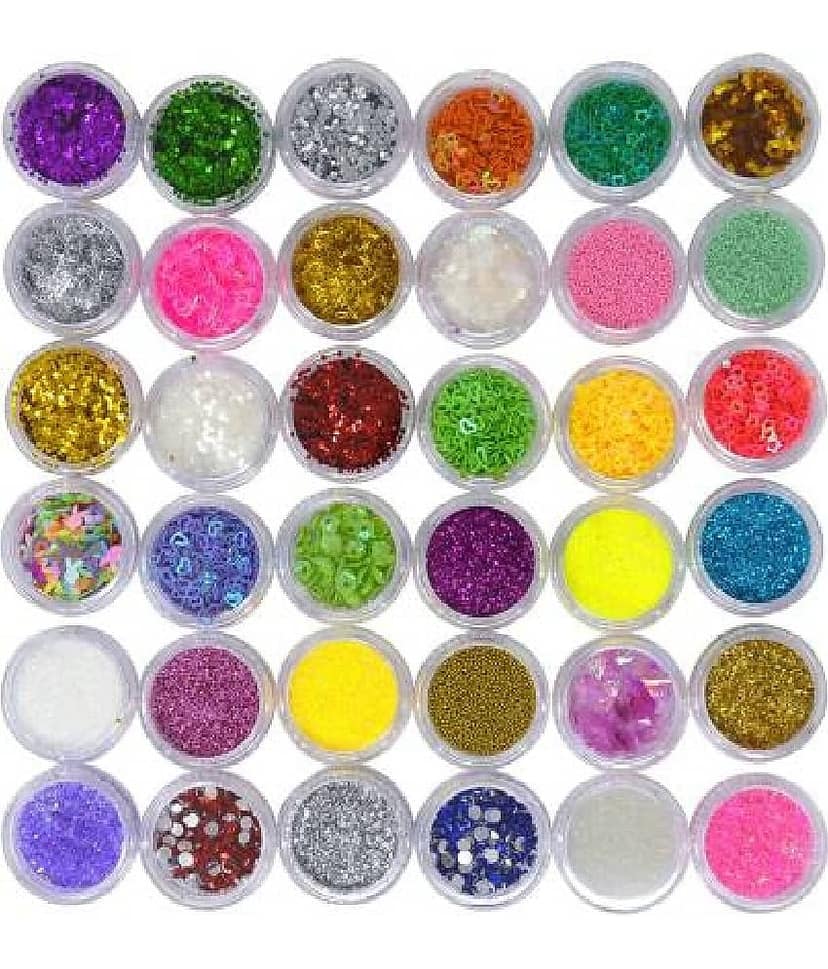 Adbeni 3D Nail Art Decoration, Eyes Rhinestones, Diamonds, Sequins, Glitter, Metal 36 200 g