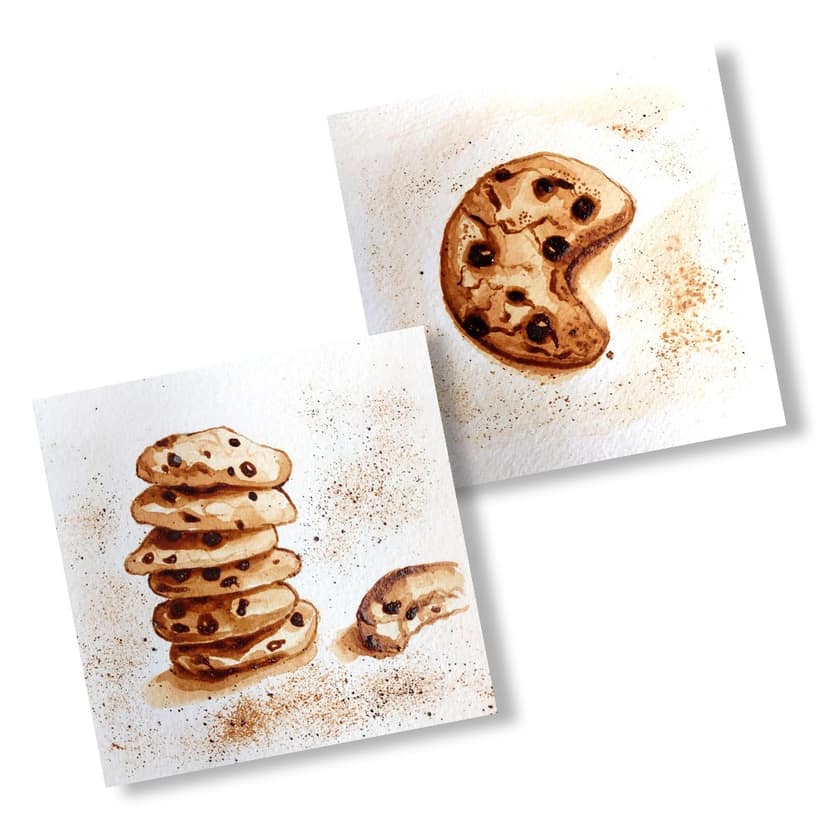 Coffee Painting on Square Coasters DIY Kit by Penkraft
