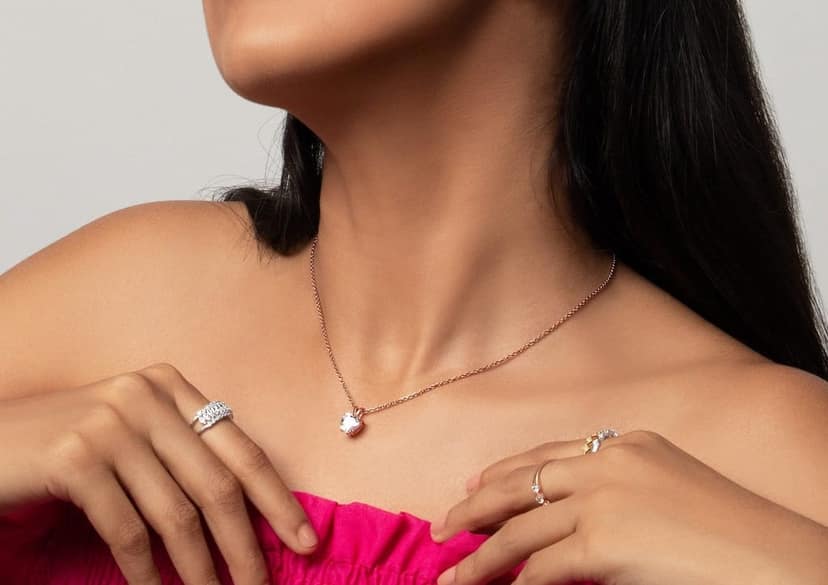 Classic Heart Solitaire Necklace view 4