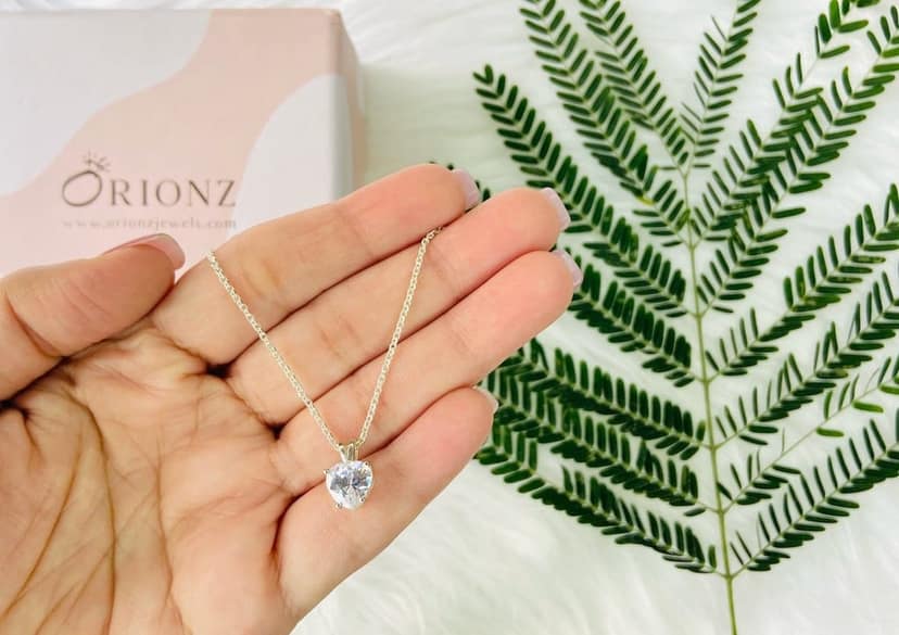 Classic Heart Solitaire Necklace view 6