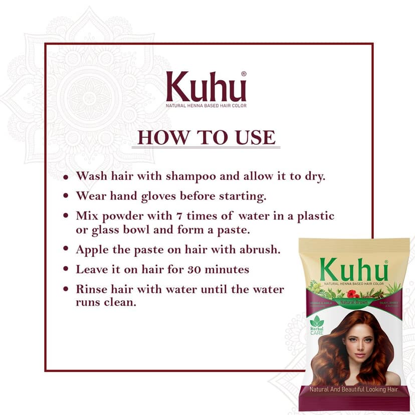 KUHU Herbal No Ammonia Hair Color Natural Brown view 5