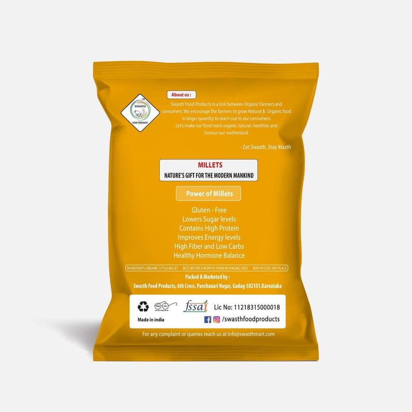 Swasth Unpolished and Natural Little Millet (Other Names Of Little Millet Kutki, Shavan, Saamai, Sama, Samalu, Saame, Save Chama, Sava, Halvi, Vari, Swank, Gajro, Kuri, Sama, Suan) view 2