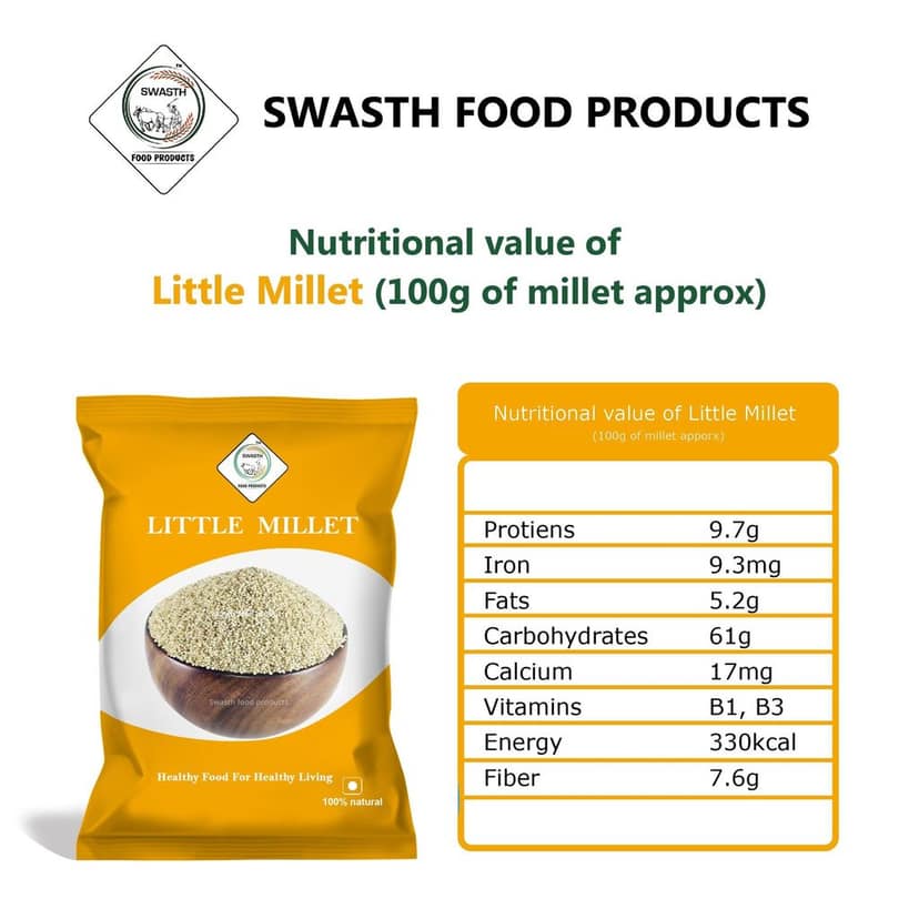 Swasth Unpolished and Natural Little Millet (Other Names Of Little Millet Kutki, Shavan, Saamai, Sama, Samalu, Saame, Save Chama, Sava, Halvi, Vari, Swank, Gajro, Kuri, Sama, Suan) view 5