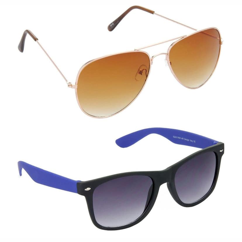 HRINKAR Rectangular Stylish Sunglasses For Men And Women (Grey And Grey Lens | Black And Black Frame - HCMB469) With Free Paper 3D Glass