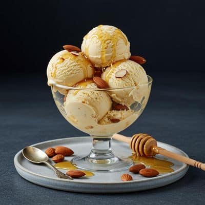 Honey Almonds Ice Cream