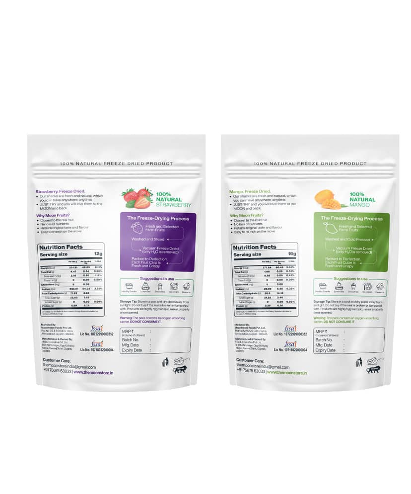 Moon Freeze Dried Strawberry Chips and Mango Combo, 28 gm view 2