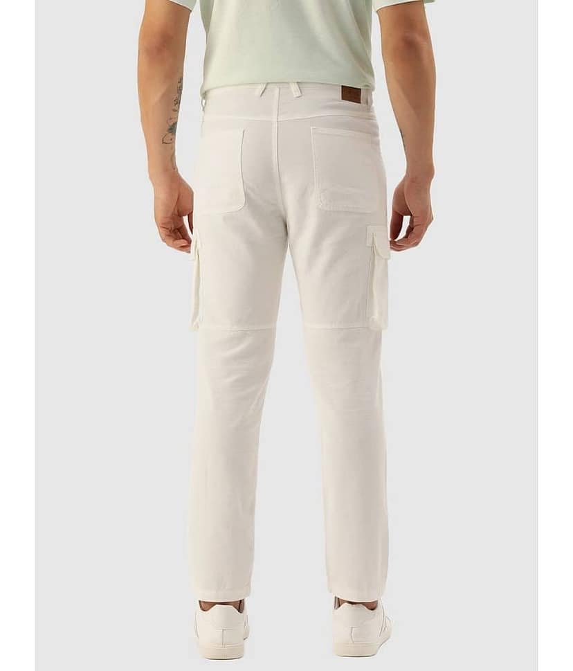 IVOC Men Solid Regular Fit Cargos Trousers view 4
