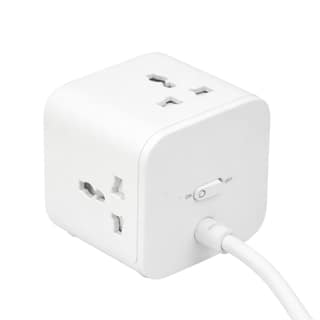 OlivLife 6-in-1 Desktop Power Strip Extension Board with USB-C PD Fast Charging, Multi 3 Plug Sockets & 3 USB Ports | Compact Cube Design for Home, Office & Travel Use - White