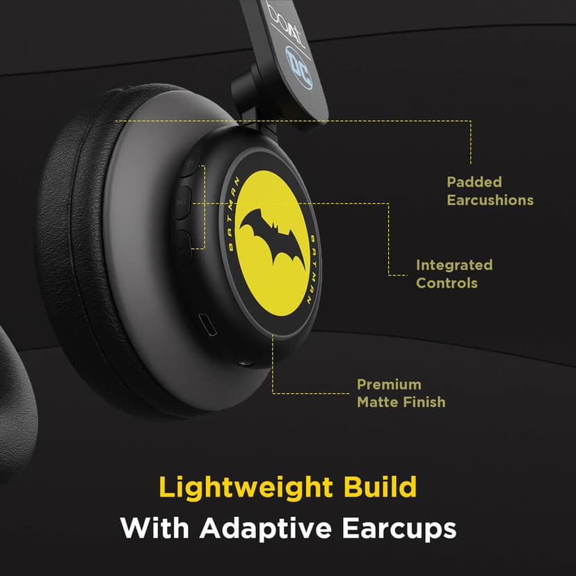 boAt Rockerz 450 Batman DC Edition | Bluetooth Wireless Headphone with 40 mm Drivers HD Immersive Audio, Power Up For 15HRS view 3