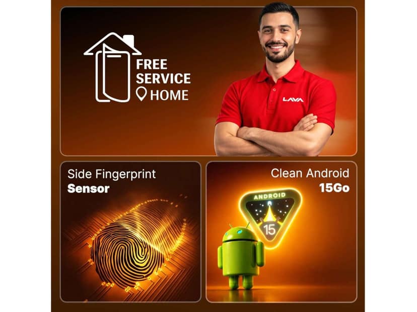Lava Bold N2 Lite 5G Smartphone, 3GB RAM, 64GB Storage - Kolar Gold view 4