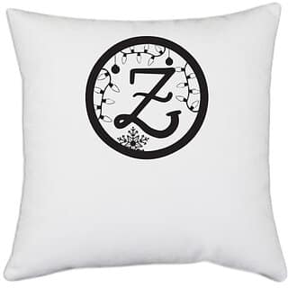 UDNAG White Polyester Christmass, Christmas Monogram Alphabet Z Pillow Cover (16 Inch X 16 Inch)
