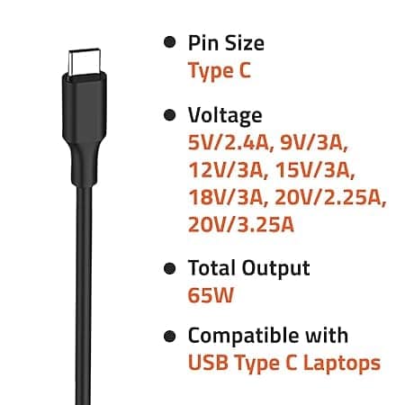 DVM Laptop Adapter Type C Tip - Fast & Safe Charging view 3