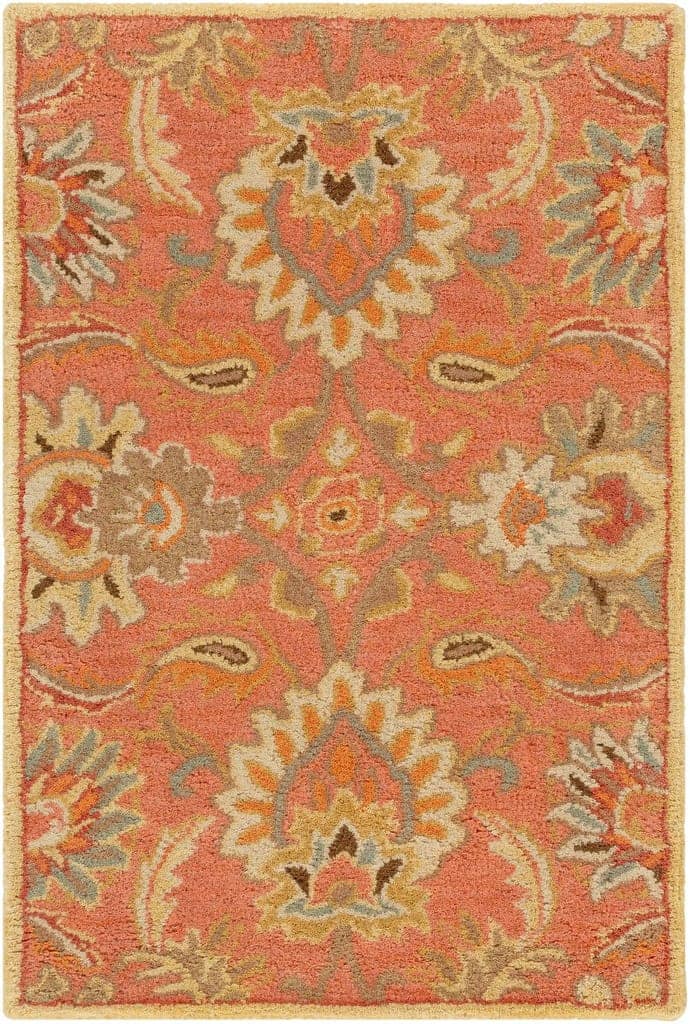 Hand Tufted Caesar Dark Brown and Orange Wool Rug view 2