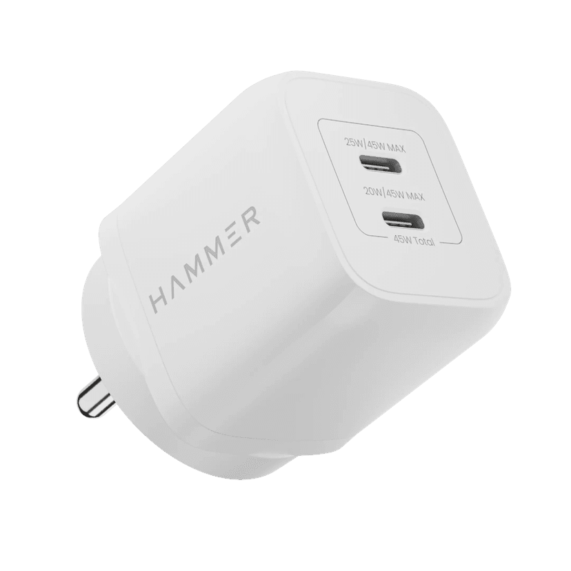 Hammer Gan Charger 45W Dual USB-C (Type C) Fast Charger