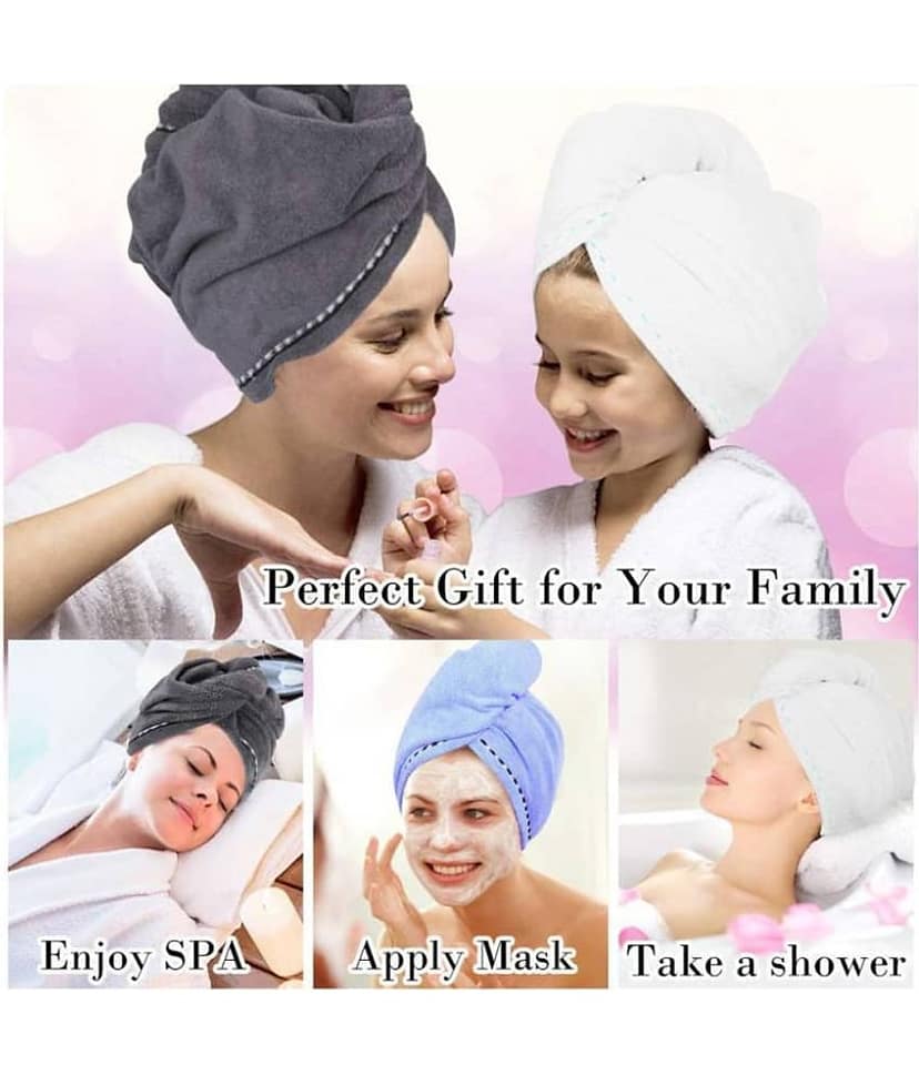 VALLEY GREEN Combo of 4 Hair Drying Absorbent Microfiber Bathrobe/Hair Wrap Towel For Women (Pack of 4, Multi Color, Free Size) view 2