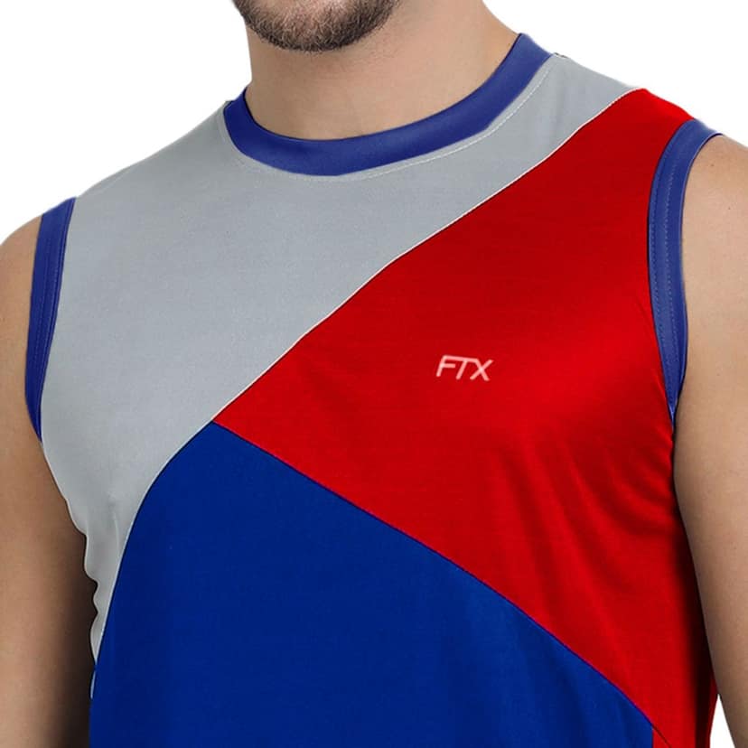 FTX Men Colorblock Round Neck Sleeveless Tshirt view 3