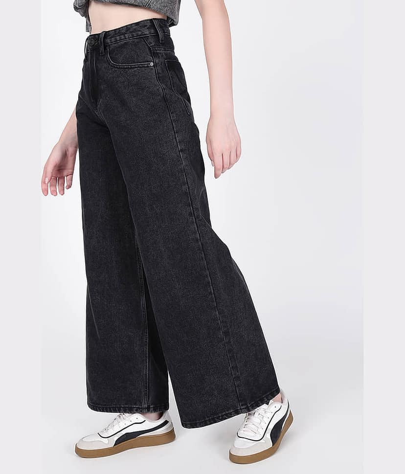 Bene Kleed Women Wide Leg Waist Jeans view 2