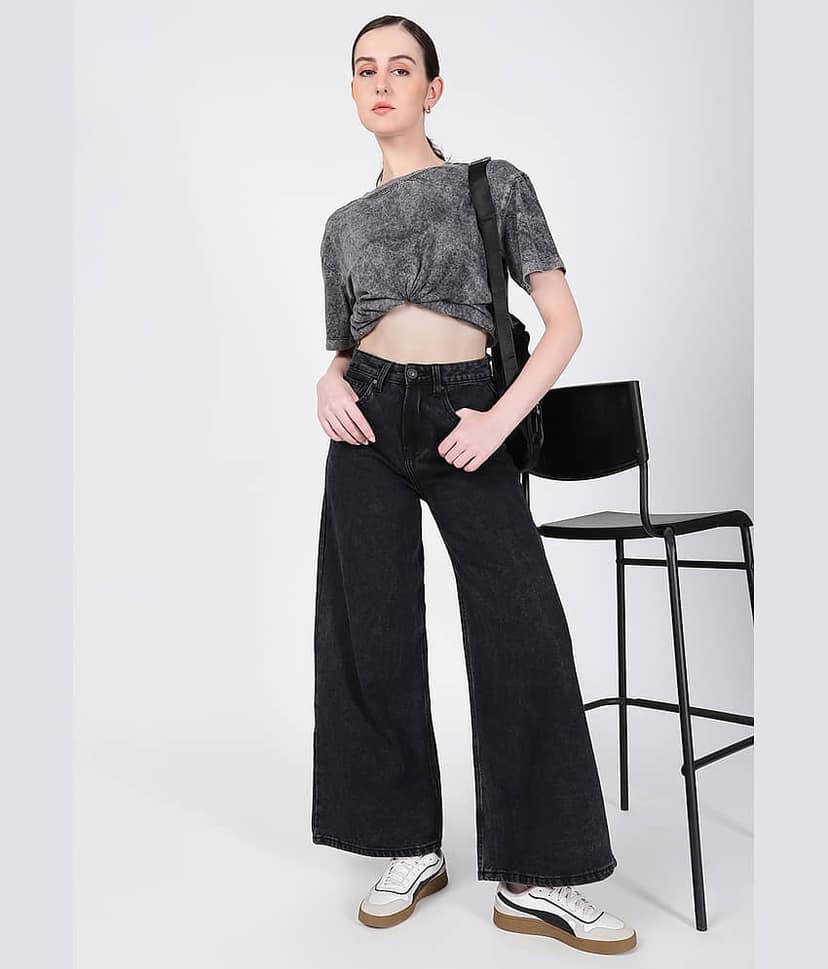 Bene Kleed Women Wide Leg Waist Jeans view 6