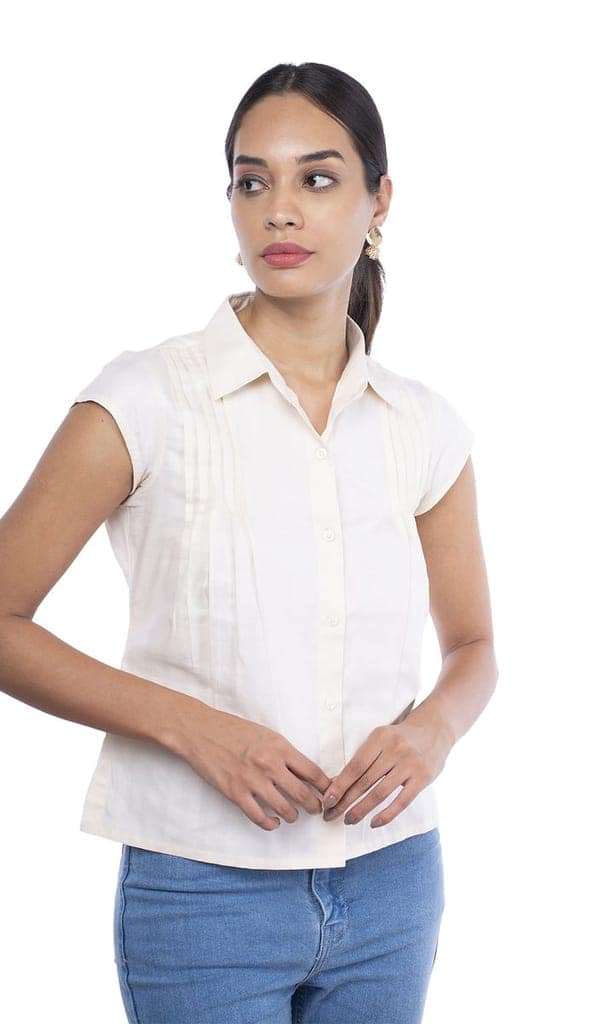 Ivory Pin-Tuck Shirt view 4