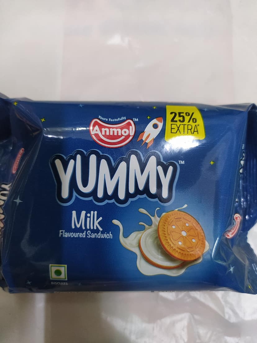 Anmo Yummy Milk Flavoured sandwich Biscuits