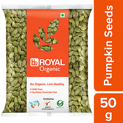 BB Royal Organic Pumpkin Seeds/Gummadikayi Ginjalu, 50 g
