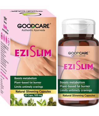 Goodcare Ezi Slim Capsules, Ayurvedic Weight Loss Support, Plant-Based Fat Burner, Boosts Metabolism, Controls Cravings 60 No.s