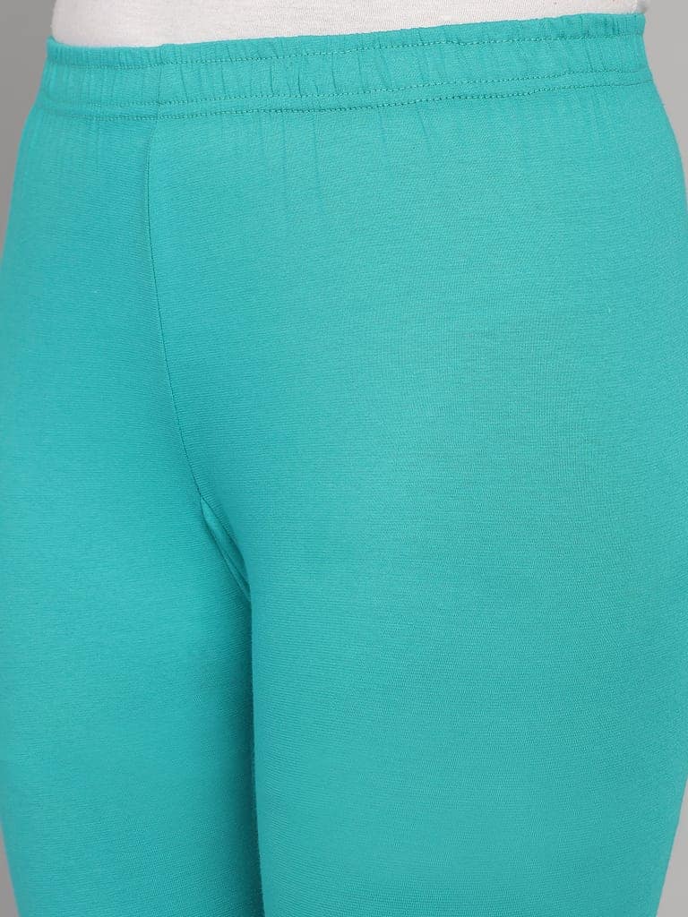 SOFT COLORS Women's Skinny Fit Ethnic Wear Churidar Leggings (Rama Green) view 9