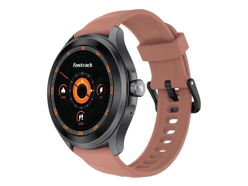 Fastrack VOX Pro Smart Watch with Offline Voice Commands,to-Do List, Rotary Crown, 1.38 TFT Display, BT Calling, 24/7 Health Suite - Gun & Pink