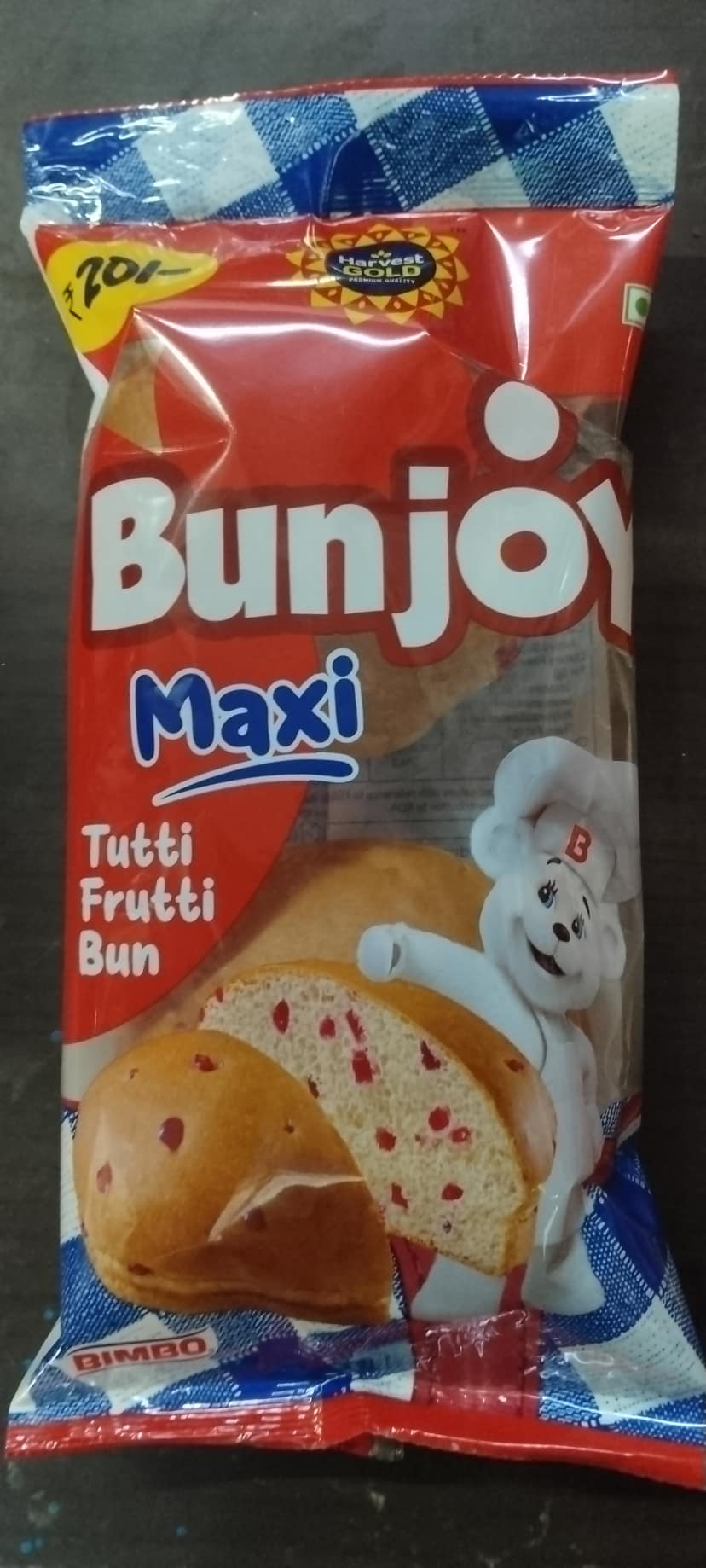 Harvest gold Bunjoy maxi tutti frutti bun