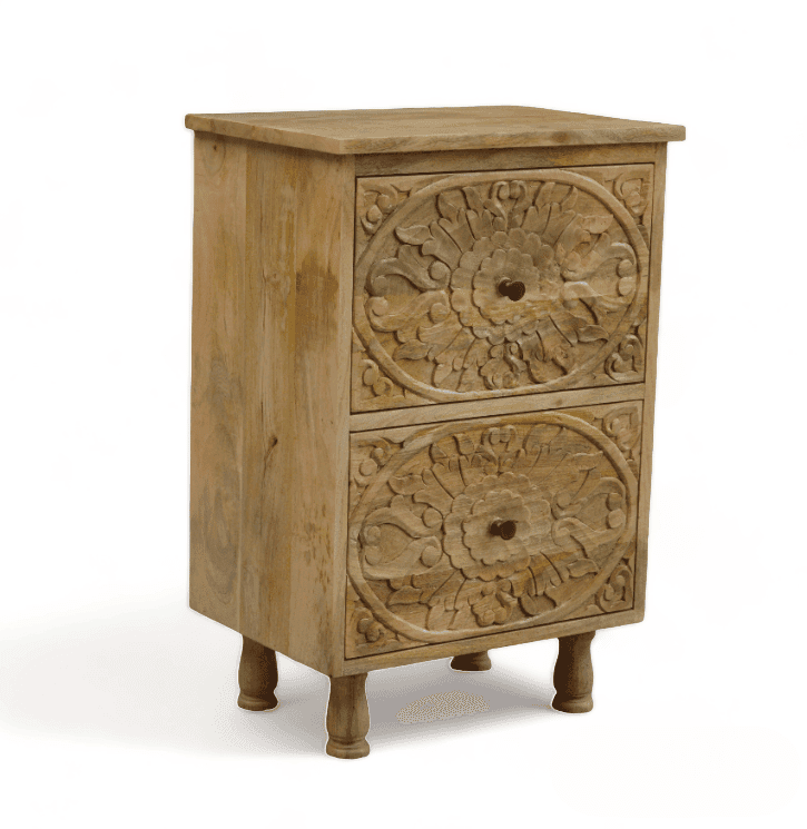 Orchid Homez side table / wooden end table / drawer storage table view 2