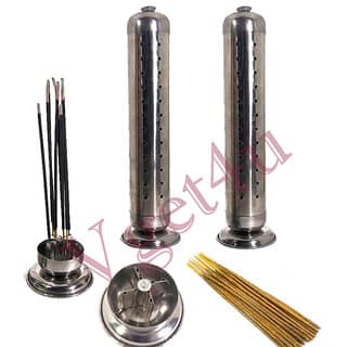 2 New Agarbati Metallic Tower Incense Stick Holder Stand.