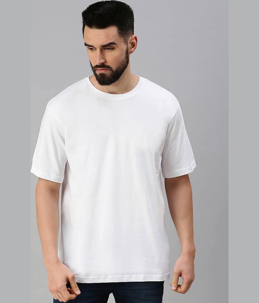 Veirdo Pack of 1 100% Cotton Oversized Fit Men's T-Shirt ( Black )