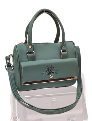 Magnifique Women's Hand/Sling/Side Bag/purse Polyurethane Western (Green)