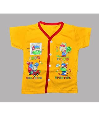 TRITI Pack of 1 Unisex for Baby Cotton Shirt ( Yellow )