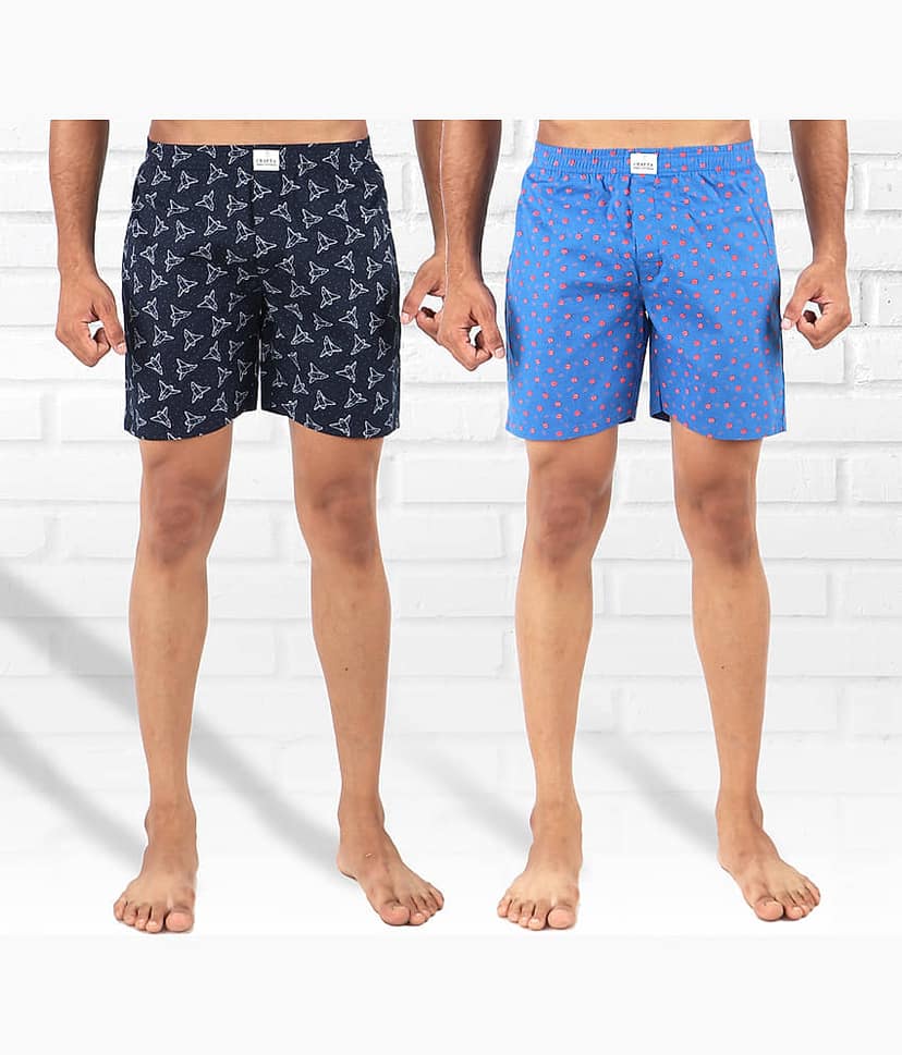 Supersquad Pack of 2 Cotton Boxers For Men's ( Multicolor )