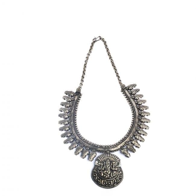 Tribal Handmade Temple God Design Necklace view 4