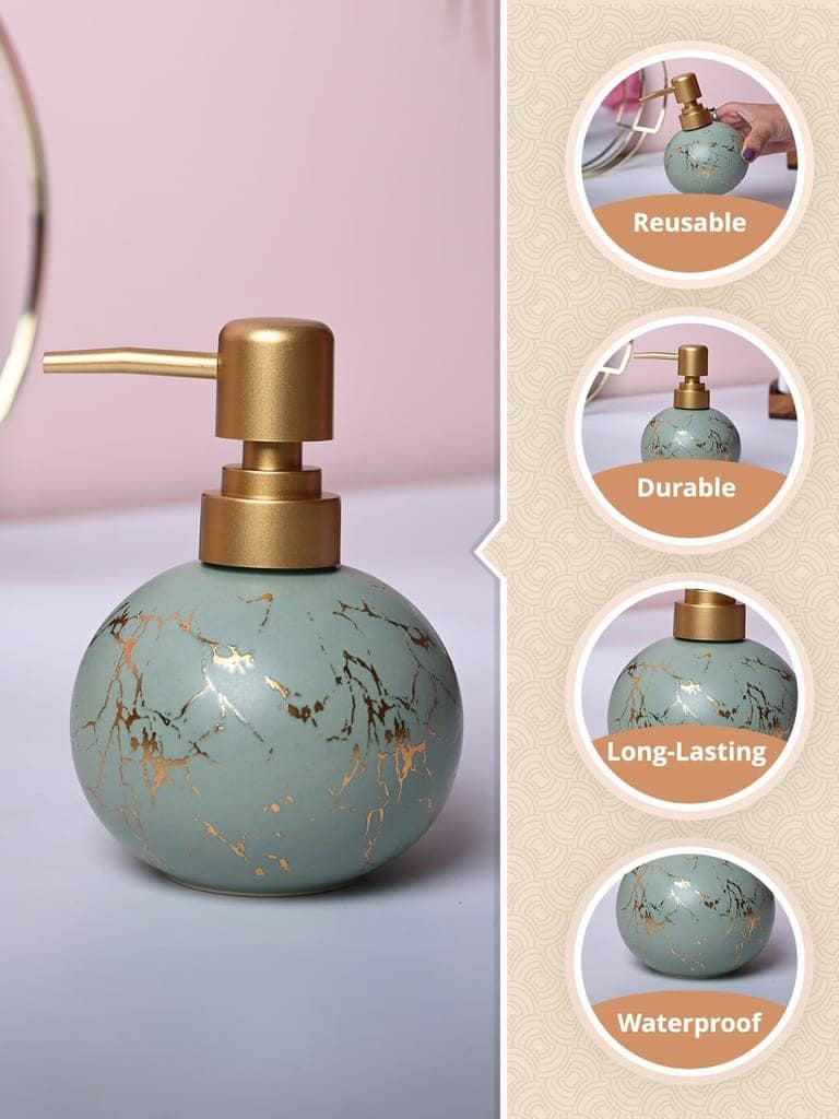 Green Ceramic Soap Dispenser view 4