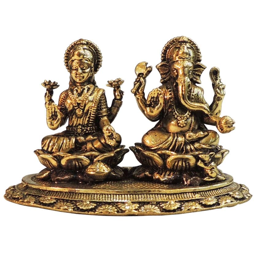 Brass Ganesh Laxmi Idol � Lakshmi Ganesh Brass God Statue for Diwali, Height : 2 Inch (BSMAS1820 D) view 2