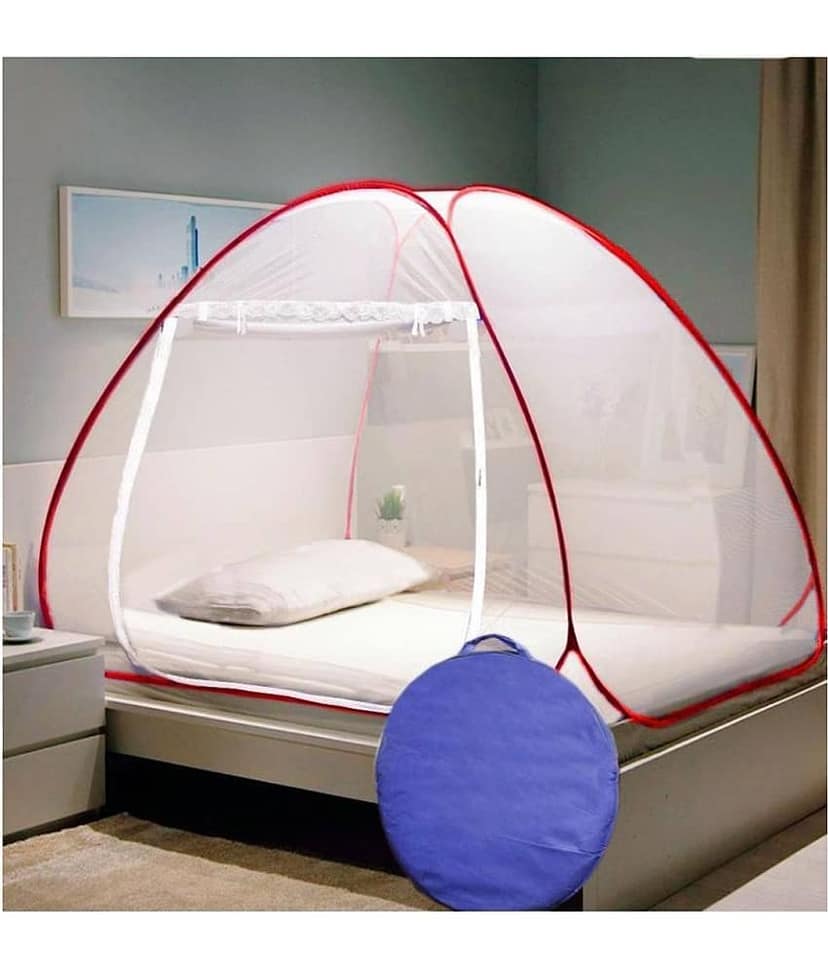 RIDDHI Double Pink Plain Mosquito Net, Machardani