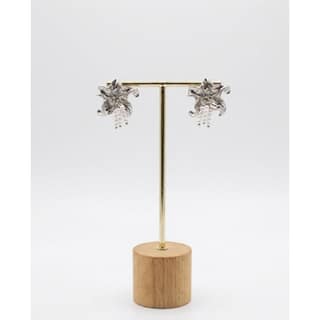 Earrings Silver-Toned Floral Design