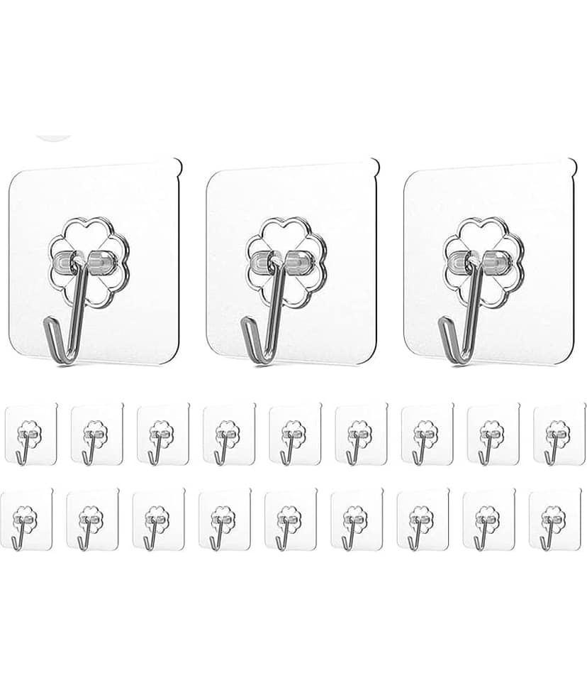 ADISON Sticker Hooks Pack of 10 Pcs Wall Sticker Hooks Can Hold Upto 2 Kgs view 2