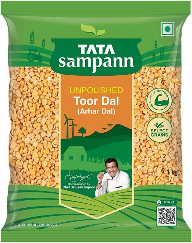 Tata Sampann Unpolished Toor Dal/ Arhar Dal - 1 kg