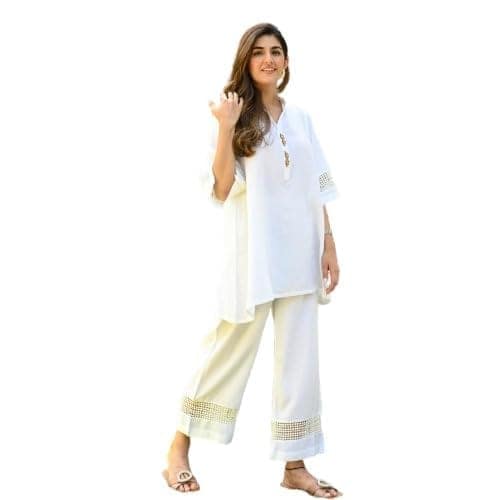 Indian Knots Off-White Co-ord Set