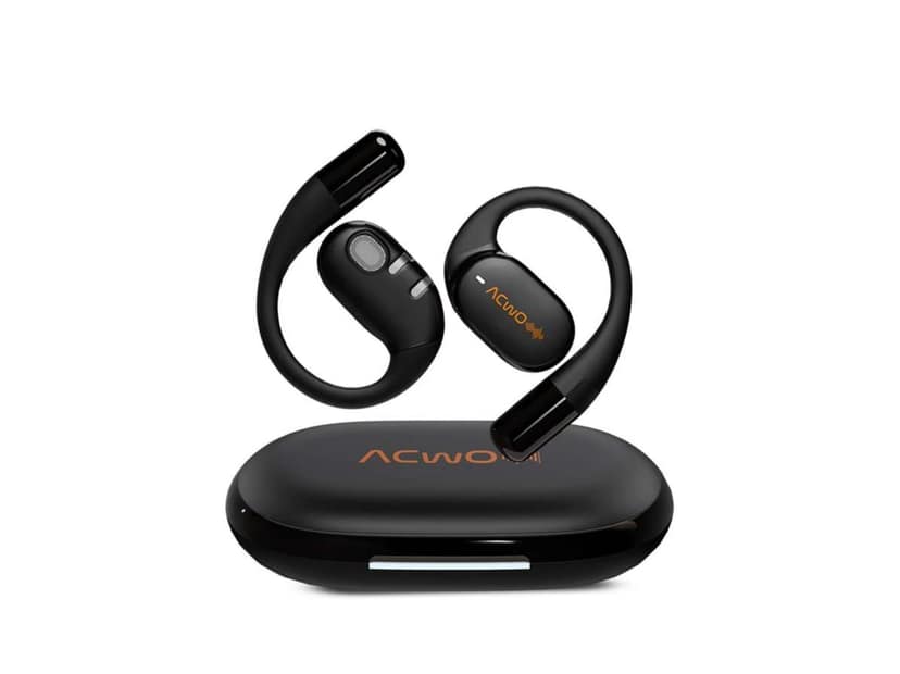 ACwO Dwots Sense OWS Wireless Over Ear Earphones, Situational Awareness, 15Mm Titanium Drivers, 65 Hours Playback, BT V5.4, Secure Fit - Black