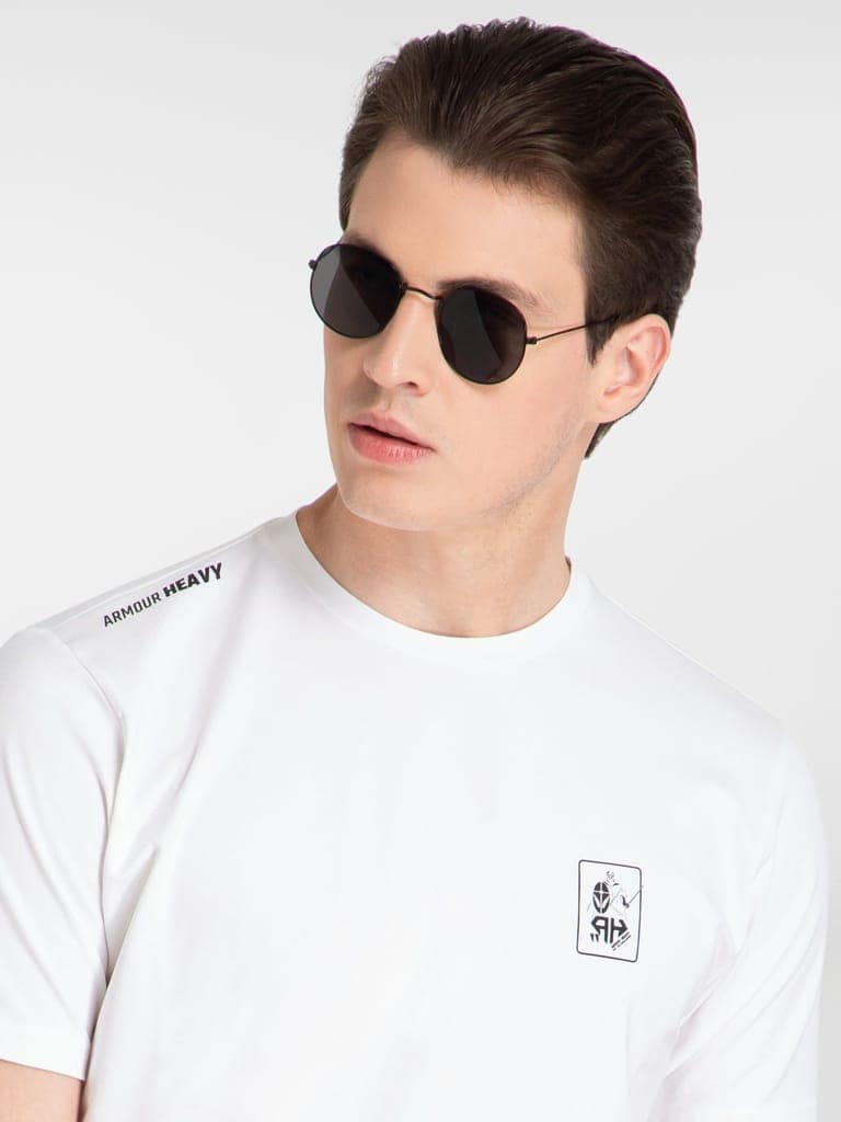 AH White Round Neck (Cotton) view 2